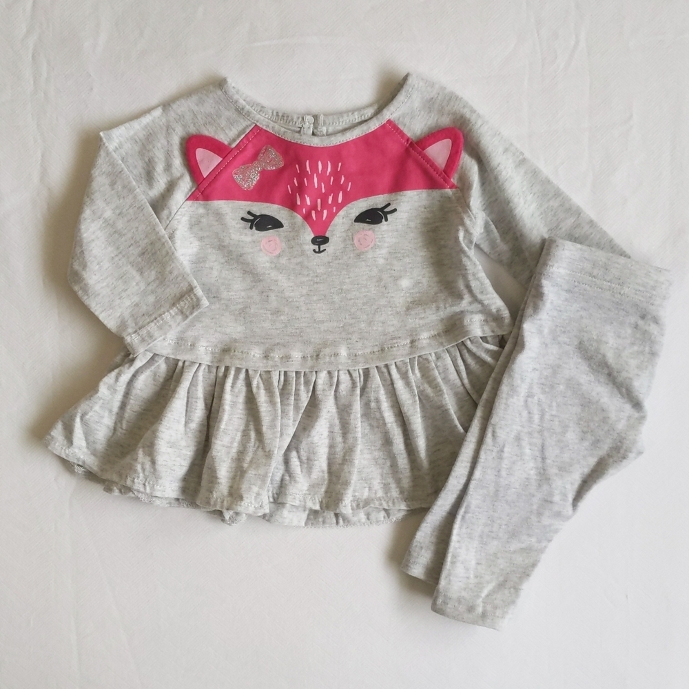 george fox peplum tunic top & leggings matching outfit set 3-6 months baby girl